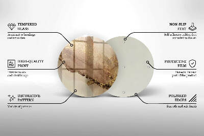 Posavaso de vidrio para velas Oro abstracto