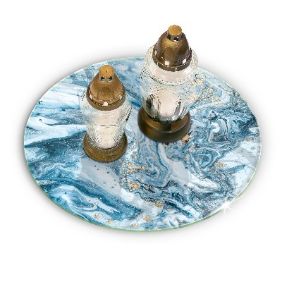 Posavaso de vidrio para velas funerarias Estructura con oro