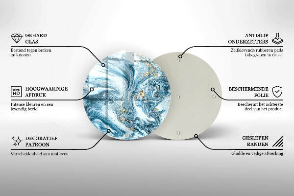 Posavaso de vidrio para velas funerarias Estructura con oro