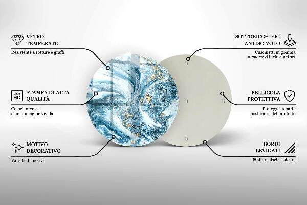 Posavaso de vidrio para velas funerarias Estructura con oro