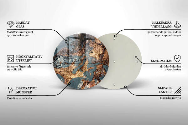 Posavaso de vidrio para velas Estructura de roca dorada