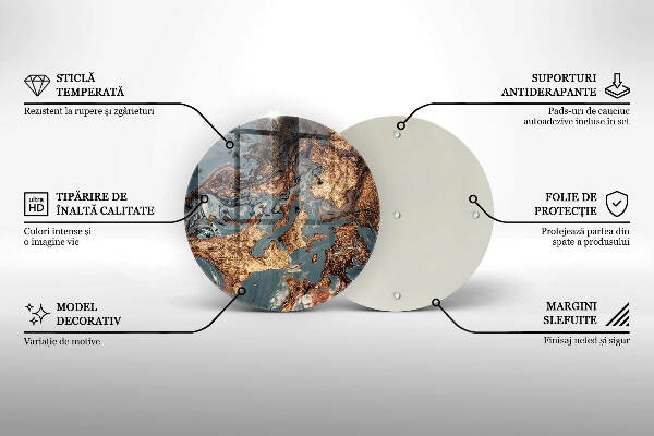 Posavaso de vidrio para velas Estructura de roca dorada