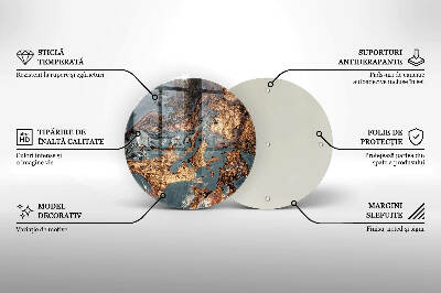 Posavaso de vidrio para velas Estructura de roca dorada