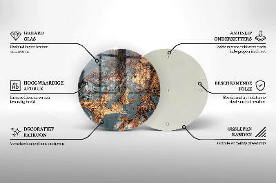 Posavaso de vidrio para velas Estructura de roca dorada