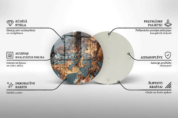 Posavaso de vidrio para velas Estructura de roca dorada