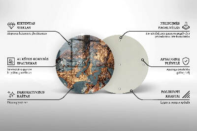 Posavaso de vidrio para velas Estructura de roca dorada