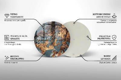 Posavaso de vidrio para velas Estructura de roca dorada