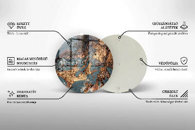 Posavaso de vidrio para velas Estructura de roca dorada