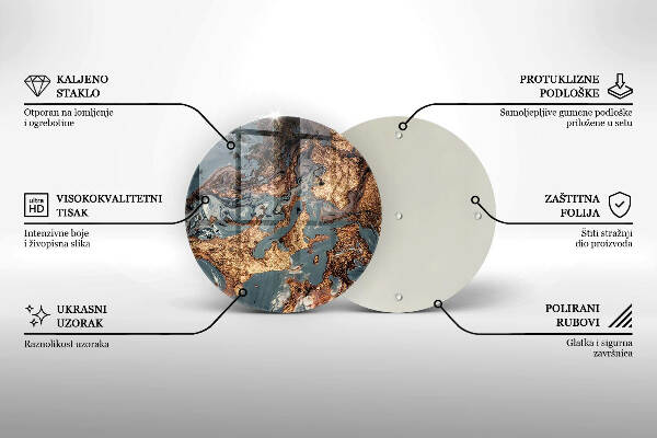 Posavaso de vidrio para velas Estructura de roca dorada