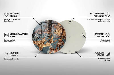Posavaso de vidrio para velas Estructura de roca dorada