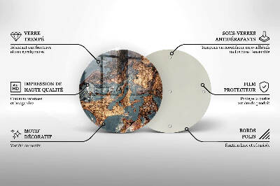 Posavaso de vidrio para velas Estructura de roca dorada