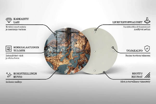 Posavaso de vidrio para velas Estructura de roca dorada