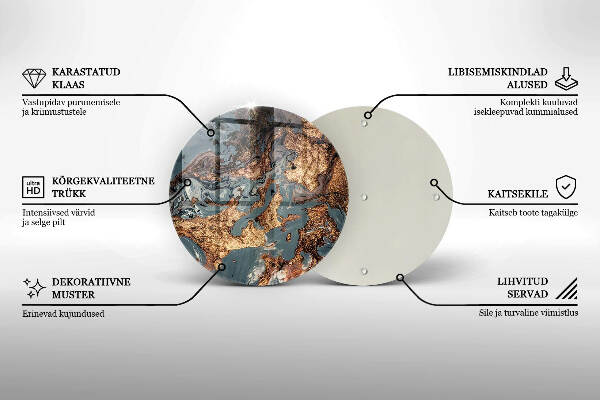 Posavaso de vidrio para velas Estructura de roca dorada