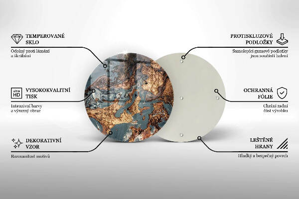 Posavaso de vidrio para velas Estructura de roca dorada