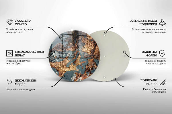 Posavaso de vidrio para velas Estructura de roca dorada