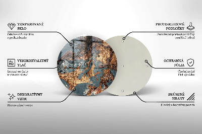 Posavaso de vidrio para velas Estructura de roca dorada