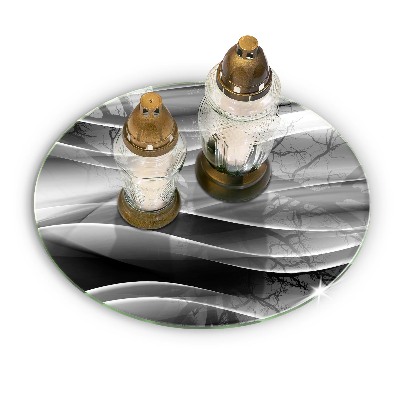 Posavaso de vidrio para velas funerarias Abstracción líneas suaves