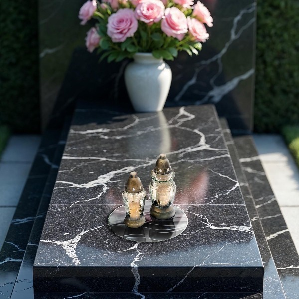 Posavaso de vidrio para velas funerarias Abstracción líneas suaves