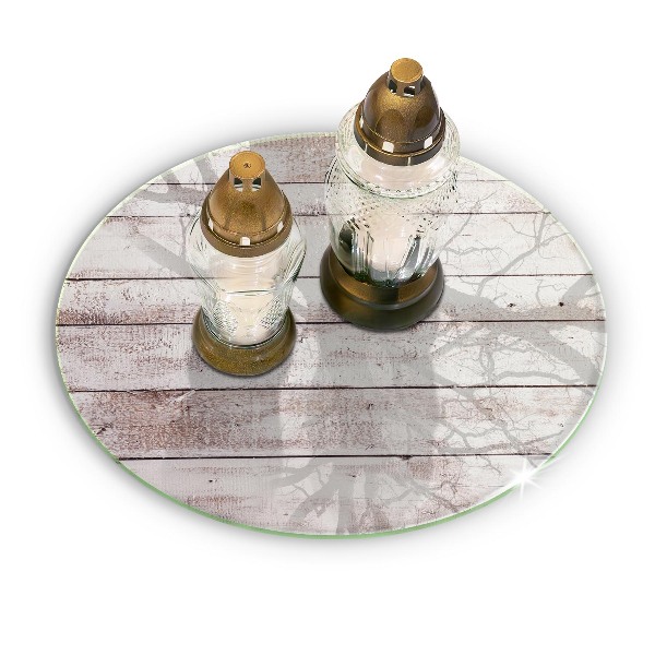 Posavaso de vidrio para velas Tablas de madera viejas