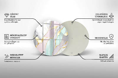 Posavaso de vidrio para velas Mármol pastel