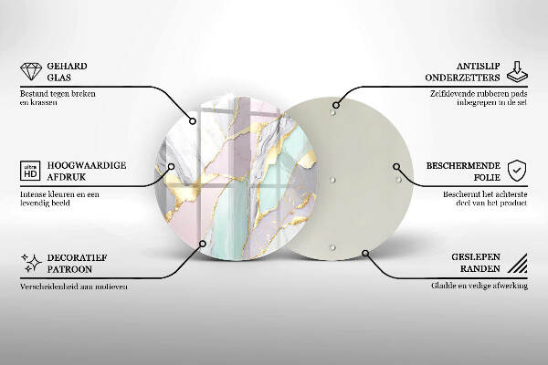 Posavaso de vidrio para velas Mármol pastel