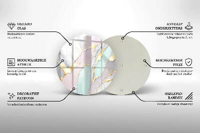 Posavaso de vidrio para velas Mármol pastel