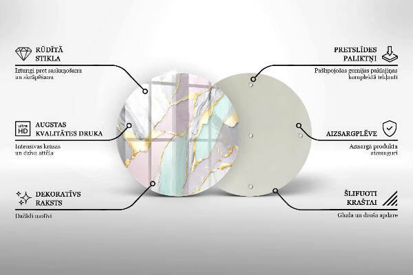 Posavaso de vidrio para velas Mármol pastel