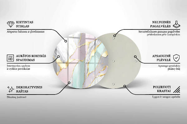 Posavaso de vidrio para velas Mármol pastel