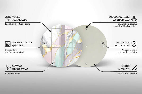 Posavaso de vidrio para velas Mármol pastel