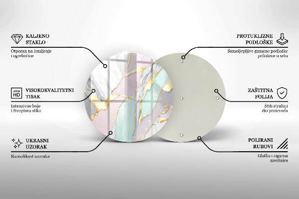 Posavaso de vidrio para velas Mármol pastel