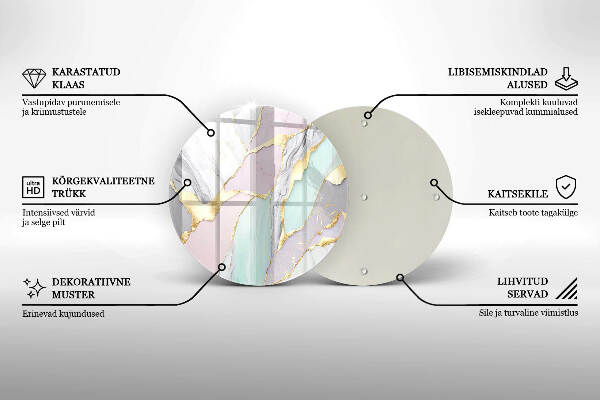 Posavaso de vidrio para velas Mármol pastel