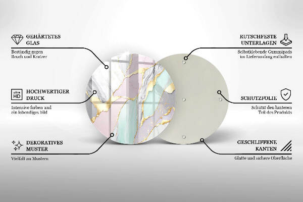Posavaso de vidrio para velas Mármol pastel
