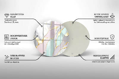 Posavaso de vidrio para velas Mármol pastel
