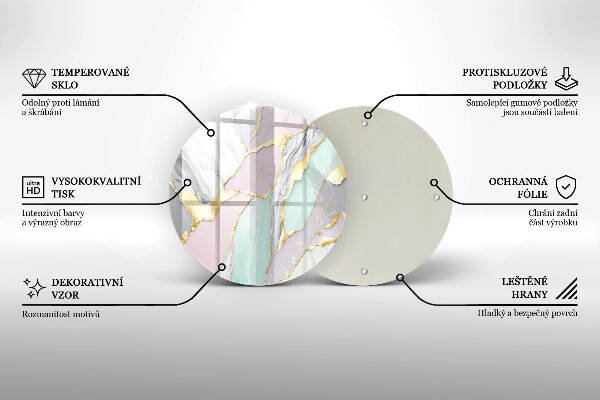 Posavaso de vidrio para velas Mármol pastel