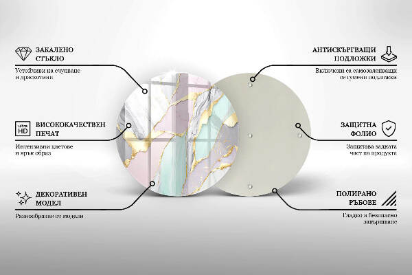 Posavaso de vidrio para velas Mármol pastel