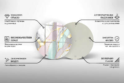 Posavaso de vidrio para velas Mármol pastel
