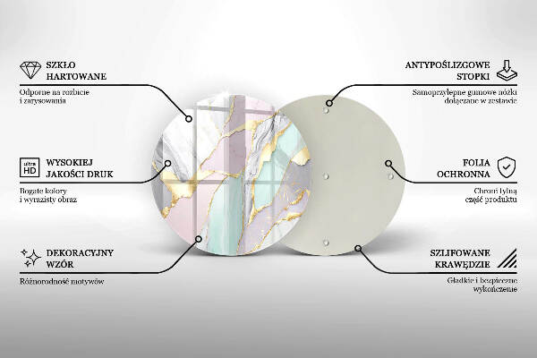 Posavaso de vidrio para velas Mármol pastel