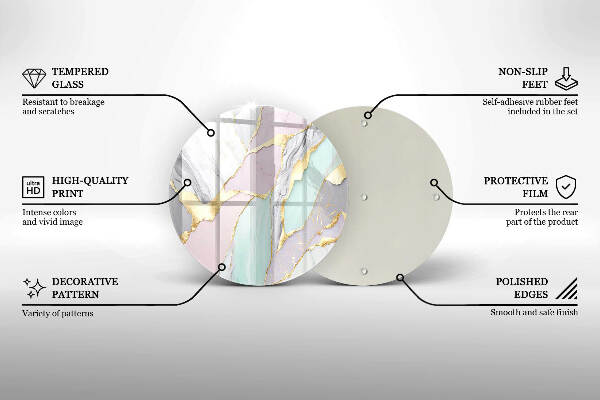 Posavaso de vidrio para velas Mármol pastel