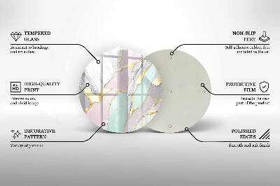 Posavaso de vidrio para velas Mármol pastel
