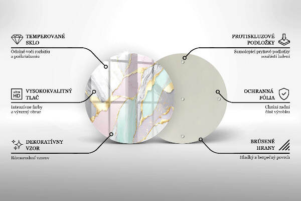 Posavaso de vidrio para velas Mármol pastel
