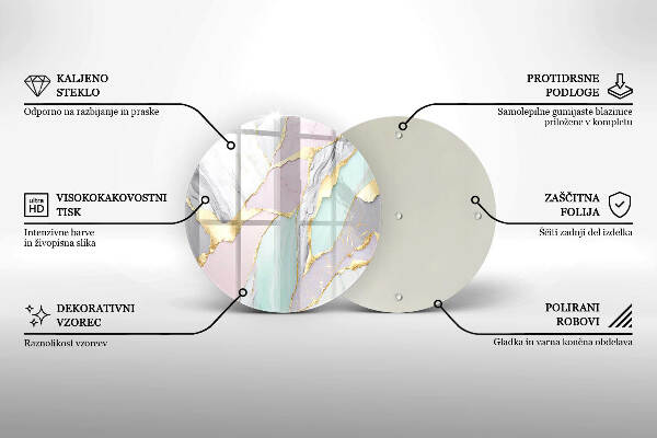 Posavaso de vidrio para velas Mármol pastel