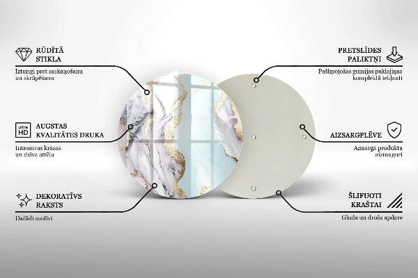 Posavaso de vidrio para velas funerarias Mármol pastel