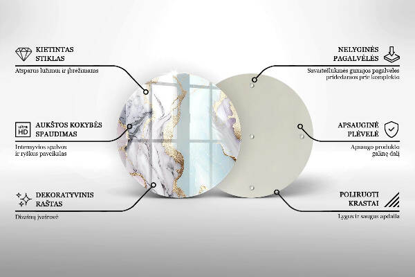 Posavaso de vidrio para velas funerarias Mármol pastel