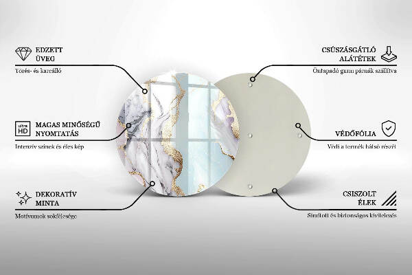 Posavaso de vidrio para velas funerarias Mármol pastel