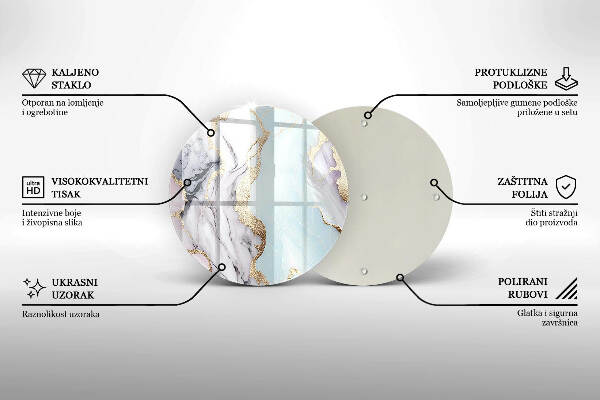 Posavaso de vidrio para velas funerarias Mármol pastel