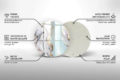 Posavaso de vidrio para velas funerarias Mármol pastel