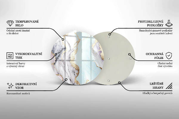 Posavaso de vidrio para velas funerarias Mármol pastel