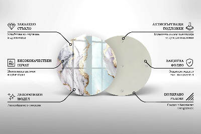 Posavaso de vidrio para velas funerarias Mármol pastel