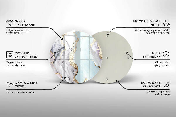 Posavaso de vidrio para velas funerarias Mármol pastel