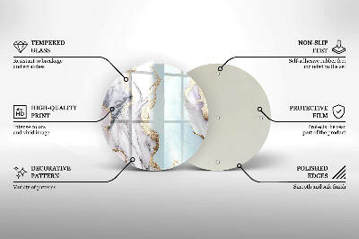 Posavaso de vidrio para velas funerarias Mármol pastel